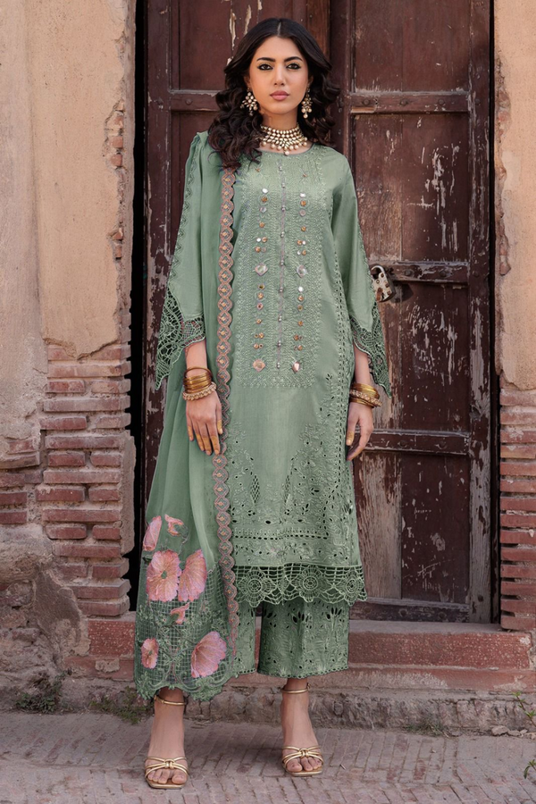 CHARIZMA | CHIKANKARI LAWN | UNSTITCH | 3PC | SI - F - 6034 - PISTA