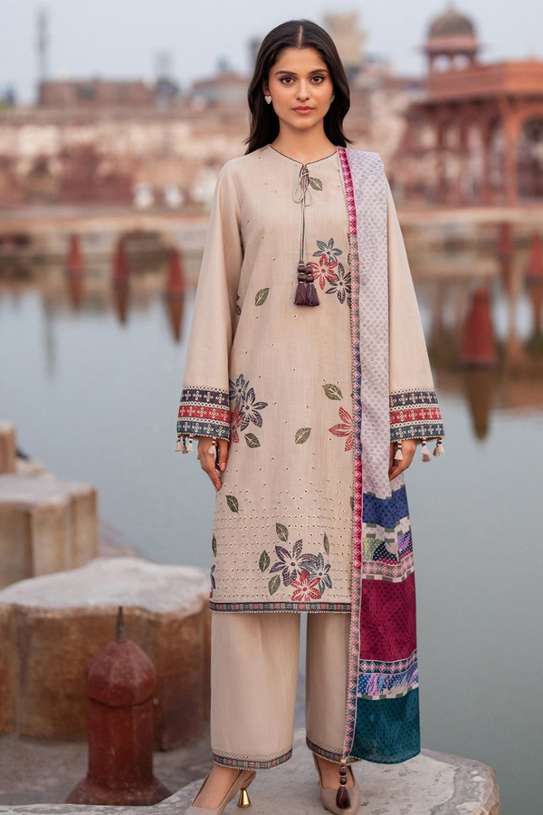 JAZMIN | CHIKANKARI LAWN | UNSTITCH | 3PC | SI - F - 6043