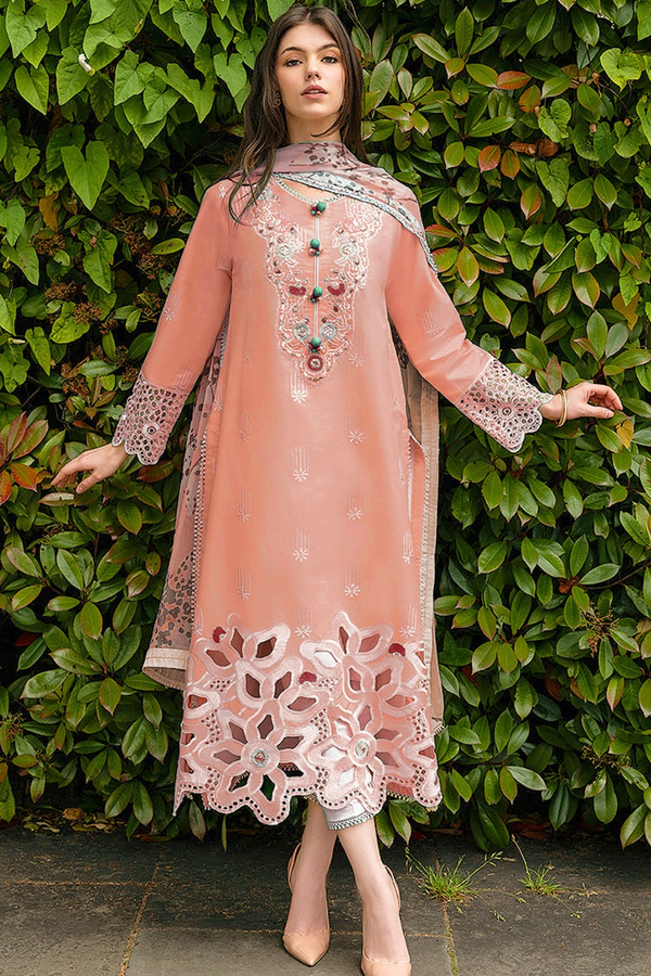 MUSHQ | EMBROIDERED LAWN | UNSTITCH | 3PC | SI - F - 6002 - Pink