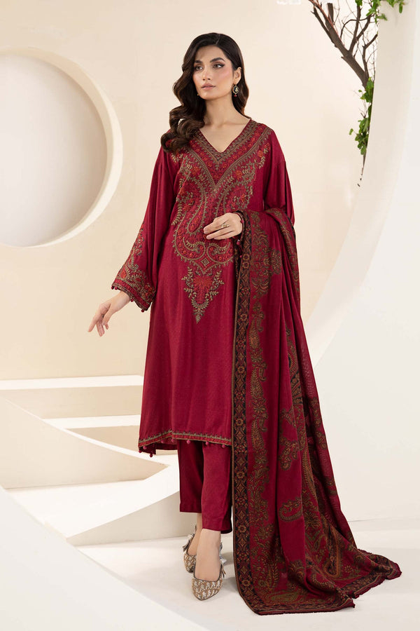 MARIA B | EMBROIDERED LAWN | UNSTITCH | 3PC | SI - F - 6018 -Mairoon