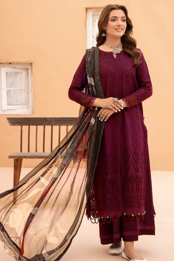 JOHRA | EMBROIDERED LAWN | UNSTITCH | 3PC | SI - F - 6015 - Mairoon