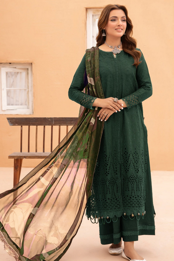 JOHRA | EMBROIDERED LAWN | UNSTITCH | 3PC | SI - F - 6015 - Green